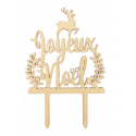 Cake topper "Joyeux Noël", wood