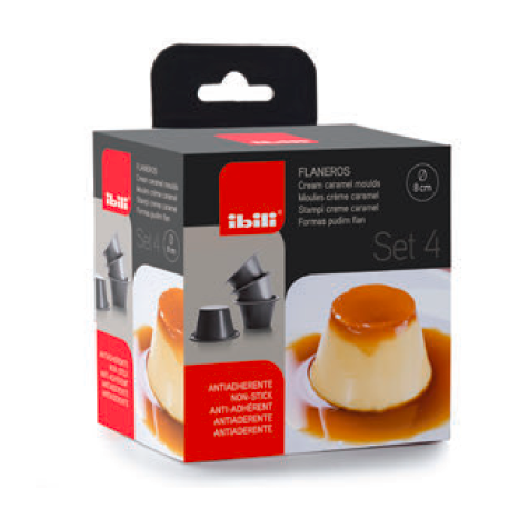 Ibili - Moule à crème caramel, 4 pièces,  Ø 8 cm