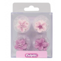 Culpitt Décoration en sucre fleurs lila, 12 pièces