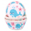 Baking Cups whale, 50 pieces