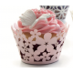 Ibili - Cupcake Wraps Pink flowers, 10 pieces