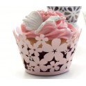 Ibili - Cupcake rosa Blumen Spitze, 10 Stück