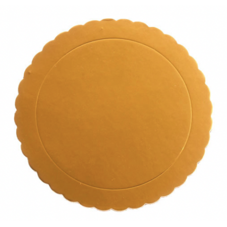 Tortenplatte golden, gewellter Rand, 20 cm
