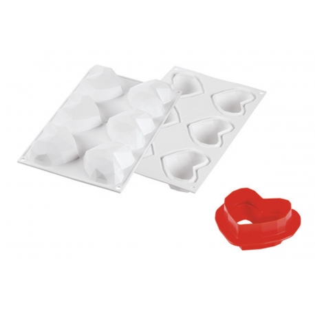 Silikomart - Silicone mold heart Amorini Origami 110