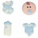 Funcakes - Icing Decorations baby boy, 12 pieces