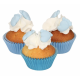 Funcakes - Décoration en sucre pieds bleus, 16 pièces