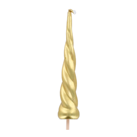 Kerzen Einhornhorn gold, 1 Stück