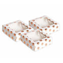 AH - treat boxes with window rose gold polka, 3 pieces