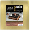 Kuchenplatte quadratisch gold und schwarz, 18x18 cm, set de 5