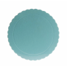 Tortenplatte baby blau, gewellter Rand, 20 cm