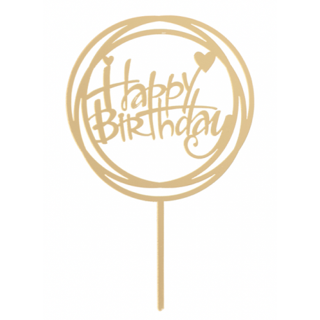 Dekora - Topper Happy Birthday rond