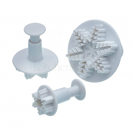 Ibili - simple snowflake fondant plunger cutters, set of 3