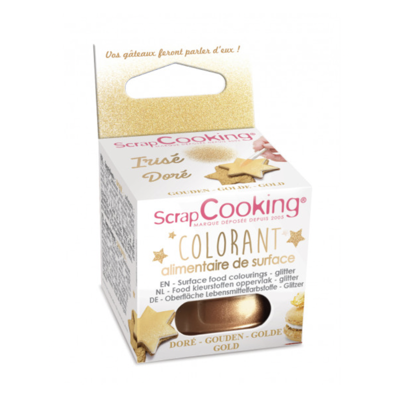Scrapcooking - Colorant alimentaire de surface doré (sans E171), 5 g