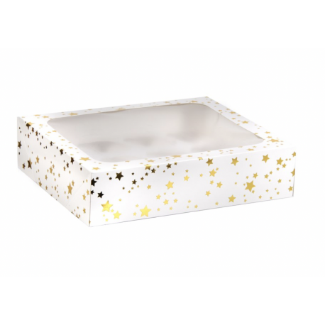 AH - Cupcake boxe for 12 cupcakes with gold stars, 1 piece