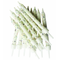 Glitter candles white, 12 pieces