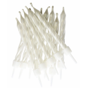 Pearlescent white candles, 12 pieces