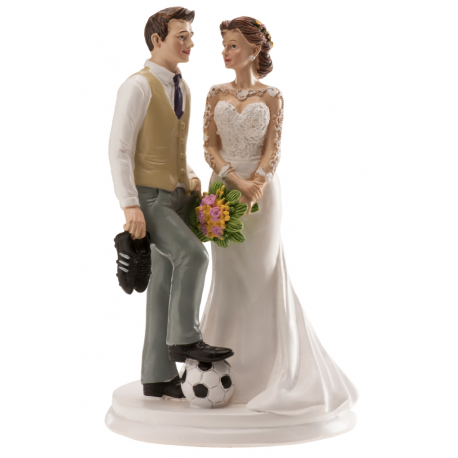 Dekora - Wedding cake topper couple "Soccer", 15 cm