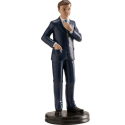 Figurine garçon communion costume bleu, 15 cm
