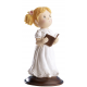 Figurine fille communion bible, 13.5 cm
