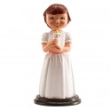 Figurine fille avec bougie communion