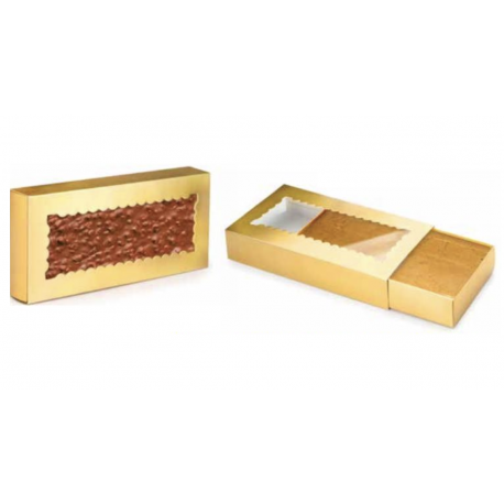 Ibili - Boîte plate dorée, approx. 10 x 22 x 2.5 cm, 2 pièces