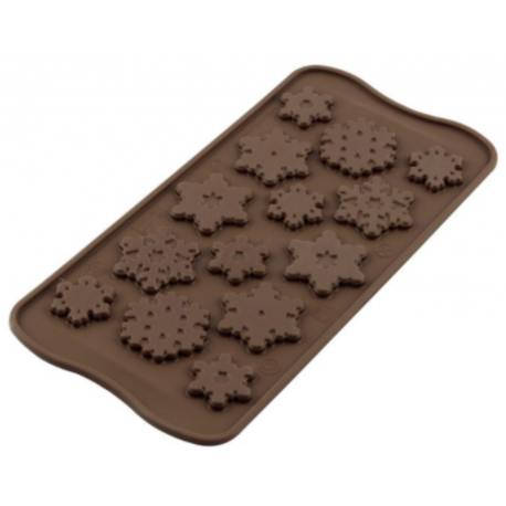 Silikomart - Moule Choco flocons, 15 cavités