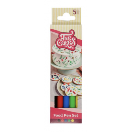 Funcakes - Lebensmittelfarben Pinsel/Stifte, 5 Farben