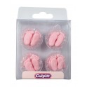 Culpitt Pink Pairs of Feet Sugar Pipings, 12 pieces