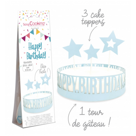 Scrapcooking - Cake Wrap Happy Birthday, 1+3 pieces
