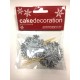 AH - Small toppers silver flakes, 12 pieces