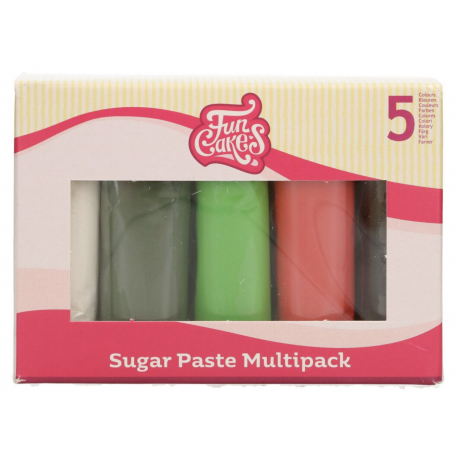 Funcakes  Sugar paste color multipack Christmas, 5x 100g