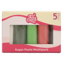 Funcakes  Sugar paste color multipack Christmas, 5x 100g
