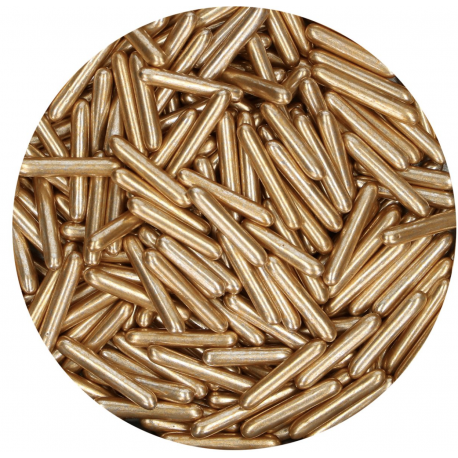 Funcakes - Confetti sugar rods XL light gold, 70 g