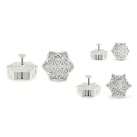 Ibili - Ornate snowflake fondant plunger cutters, set of 3