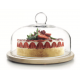 Ibili - Wodden plate with glass dome, 26 cm dia