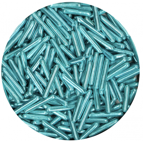 Funcakes - Essbares Konfetti Zuckerstäbchen XL metallic blau, 70 g
