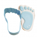 Cookie Cutter Baby's foot blue, 9 cm