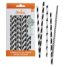 Decora - Paper Straw black and white, 80 pieces