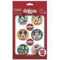 Dekora - Topper Cupcakes Mickey & Minnie, 6 pièces