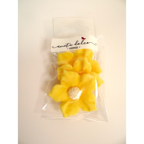 Aneta Dolce -  Fleur de sucre clématite jaune, 4.5 cm, 3 pièces