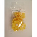 Aneta Dolce -  Fleur de sucre Pâquerettes jaune, 3 cm, 10 pièces