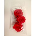 Aneta Dolce - Zuckerblumen rot Rose, 3 cm, 3 pièces