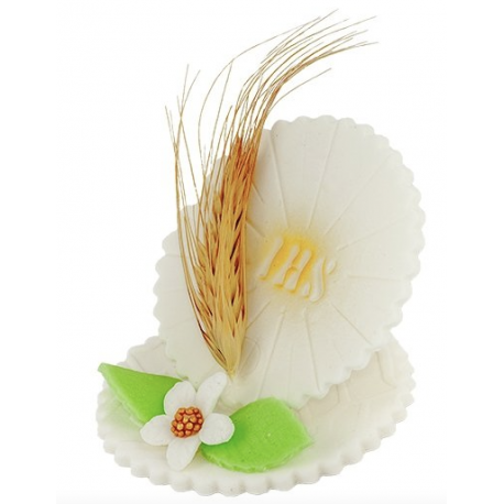 Aneta Dolce -  Déco sucre hostie avec épi et fleurette, env. 7 cm