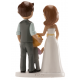 Figurine mariés avec garçon, 16 cm