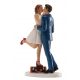 Figurine mariés avec valise, 16 cm