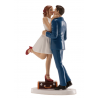 Dekora - Wedding cake topper couple with suitcase, 16 cm