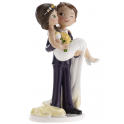 Figurine mariés avec mariée portée, 16 cm