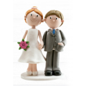 Figurine mariés bouquet, 13 cm