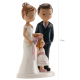 Figurine mariés avec fille, 16 cm