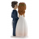 Figurine mariés avec grand coeur, 16 cm